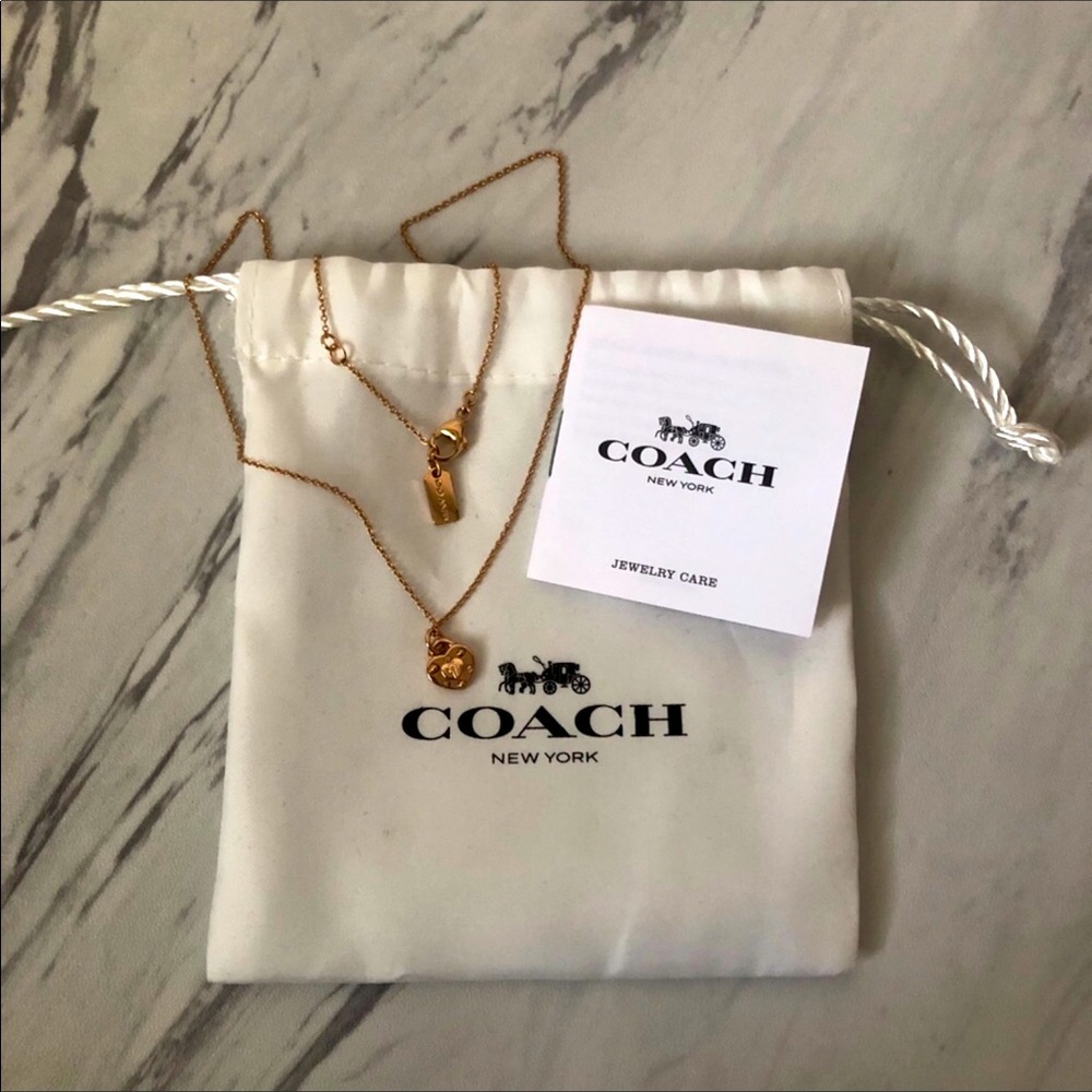 NWOT Coach Mini Demi-Fine Padlock Heart Necklace